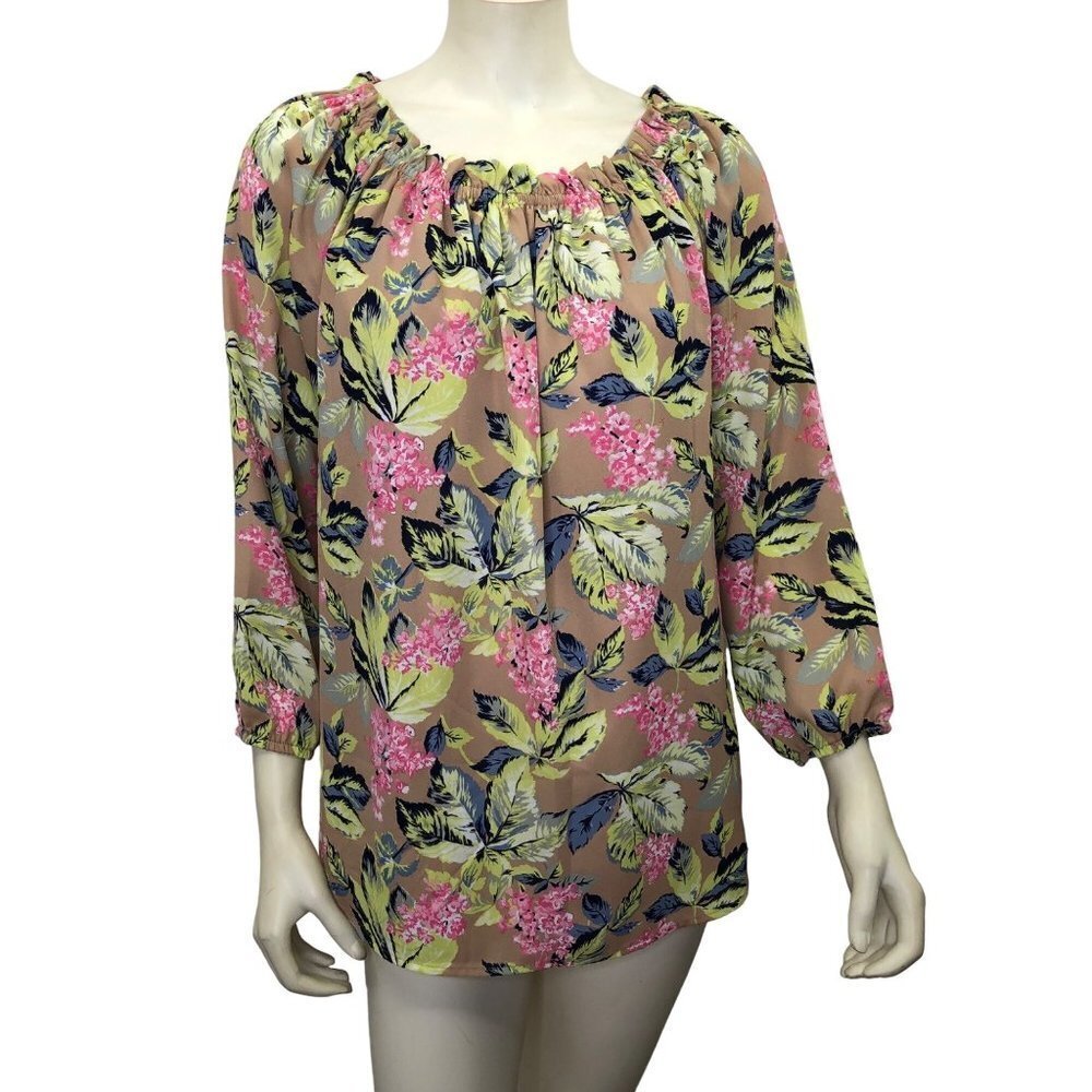 JONES NEW YORK $89 Women's Smocked Neckline Blouse Top L NWT